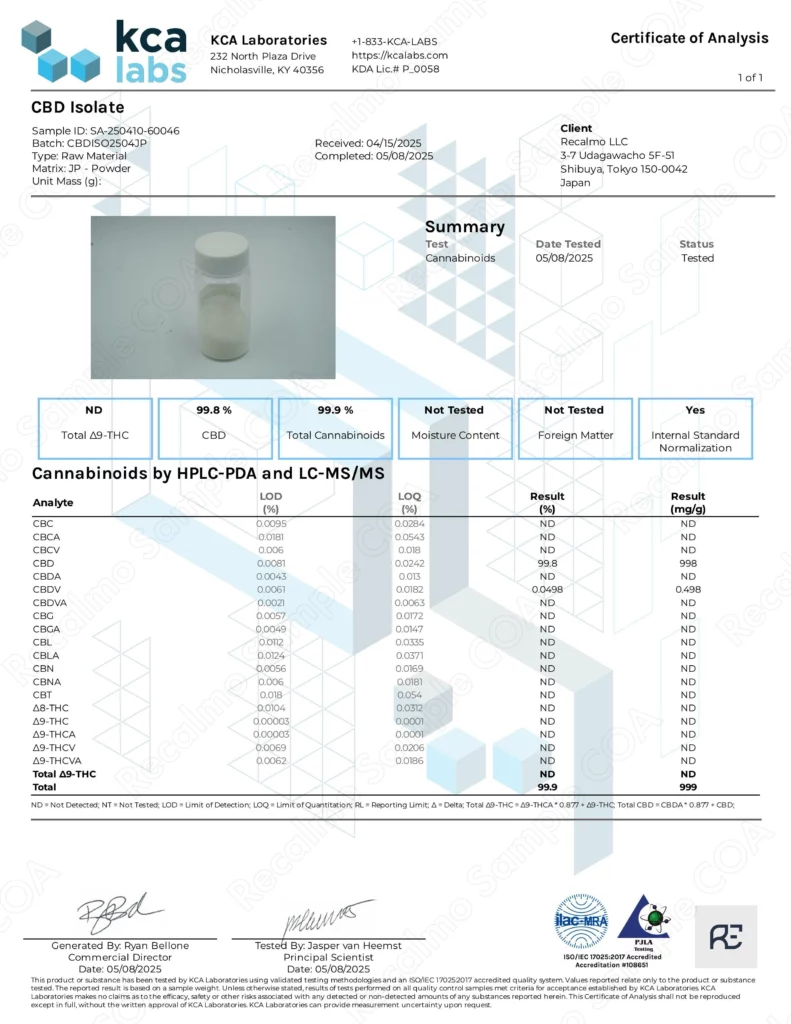CBDアイソレート (KCA)