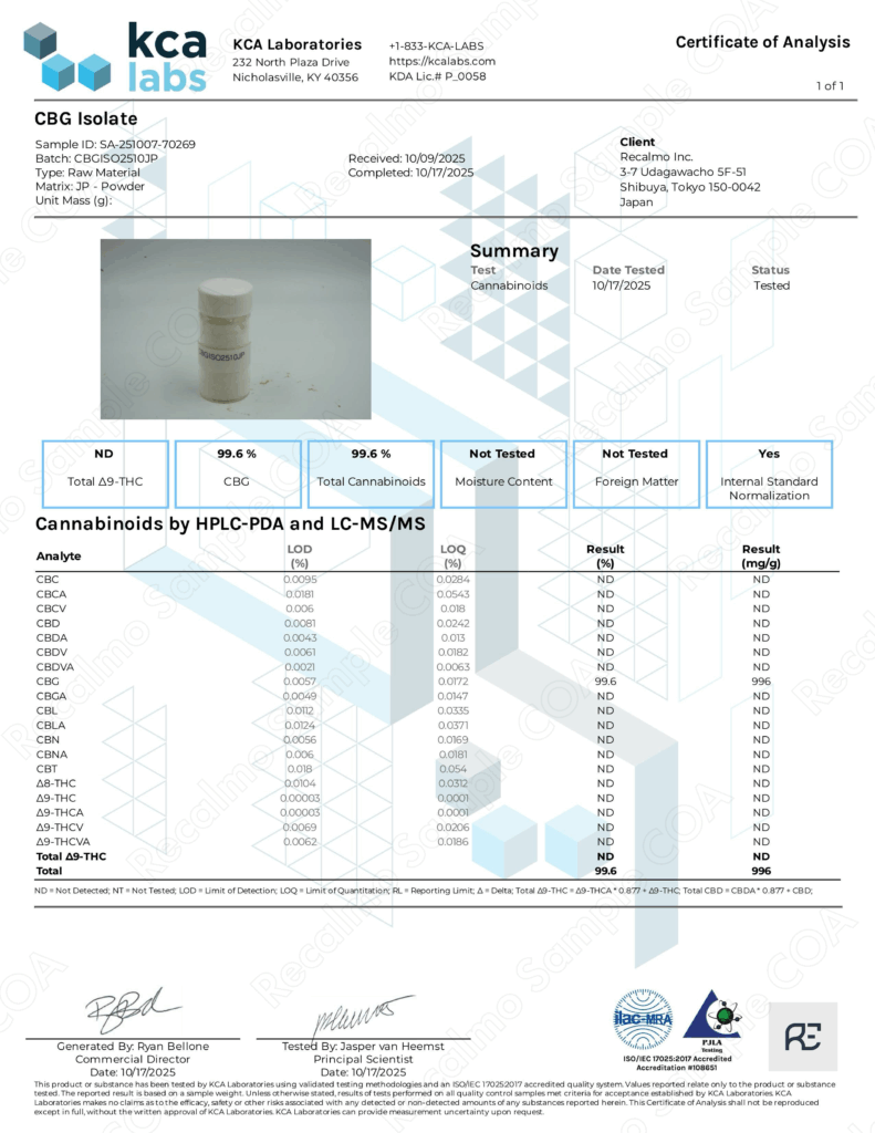 CBGアイソレート (KCA)