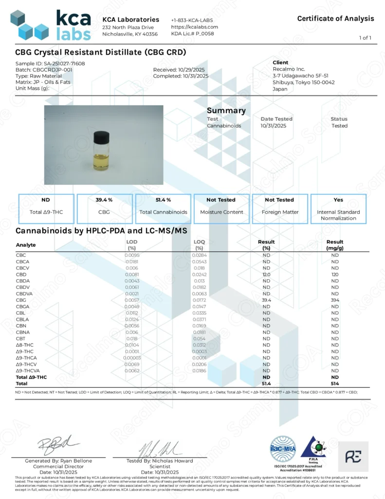 CBG CRDオイル (KCA)