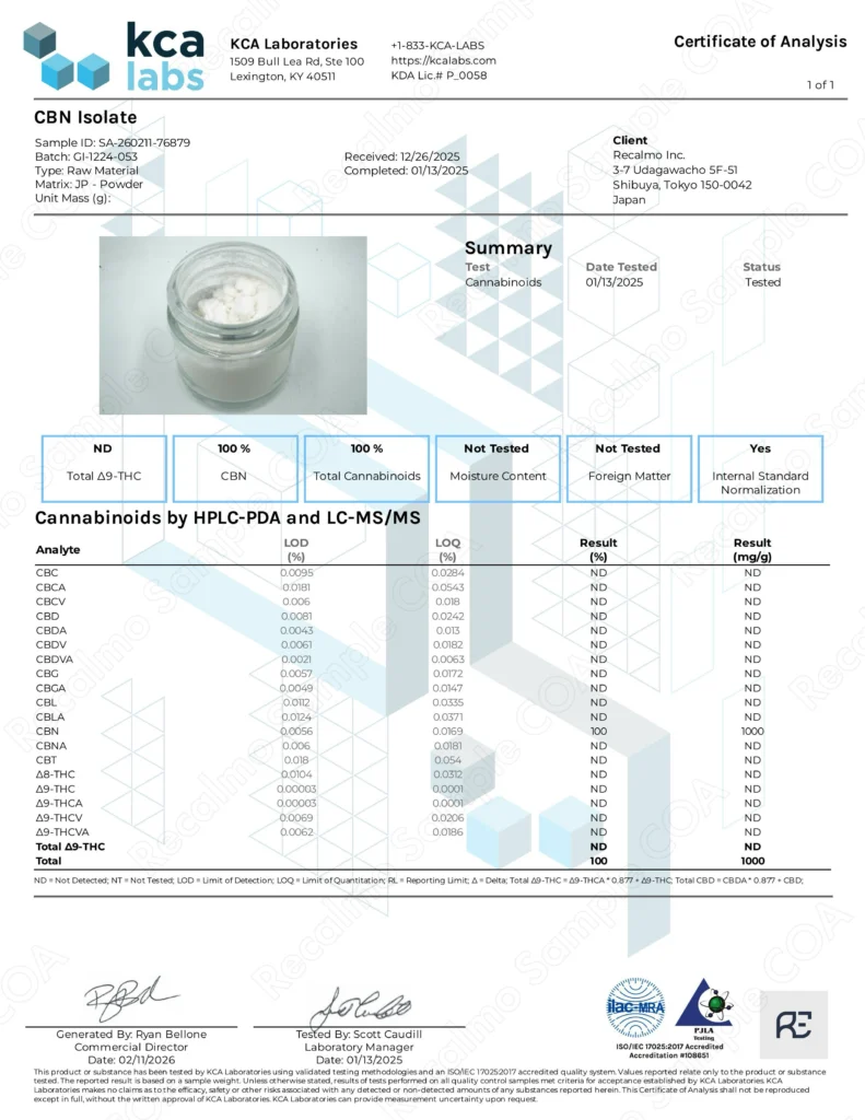 CBNアイソレート (KCA)