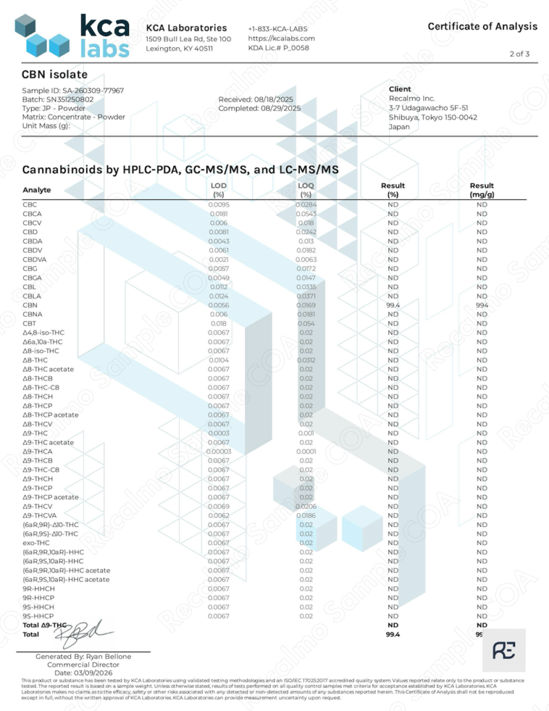 CBNアイソレート (KCA-2)