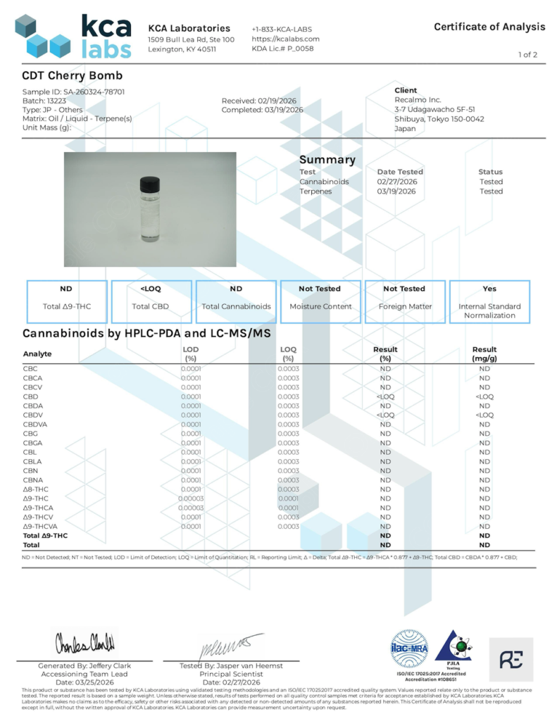 CDTテルペン - チェリーボム (KCA)