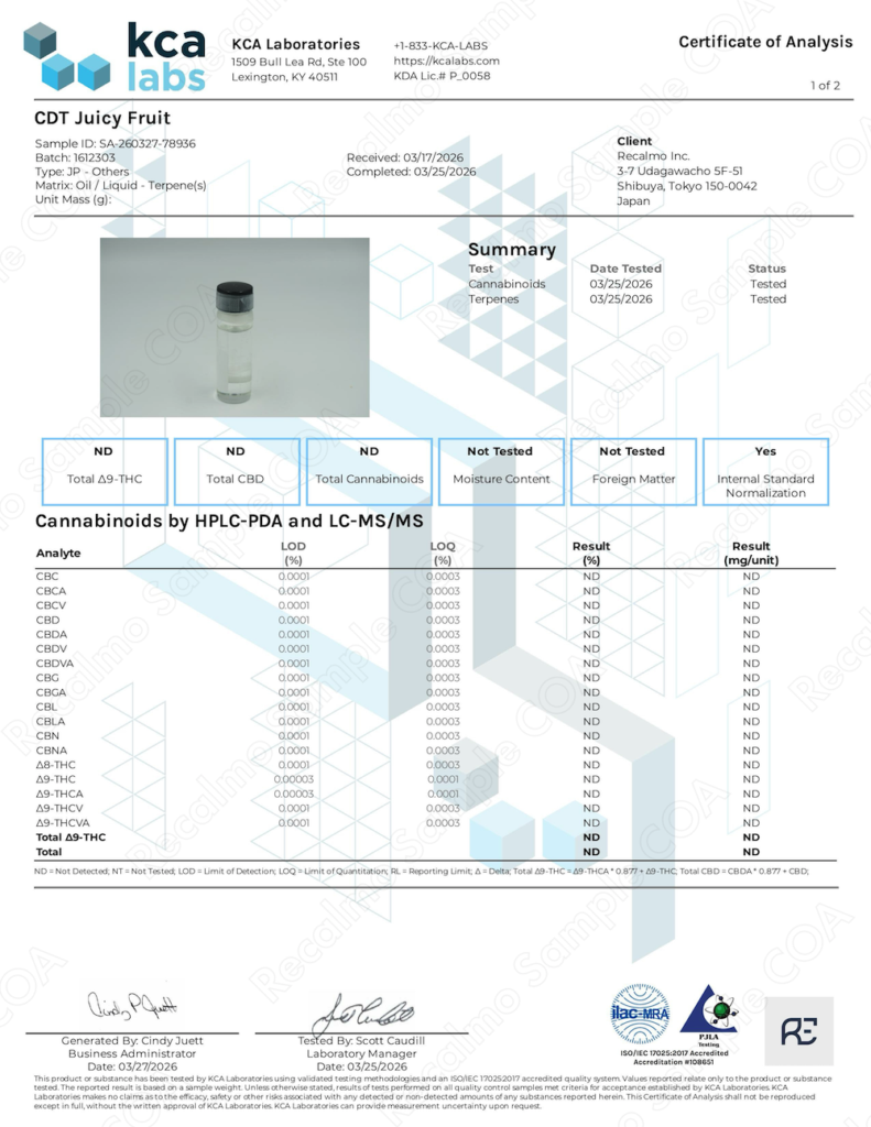 CDTテルペン - ジューシーフルーツ (KCA)